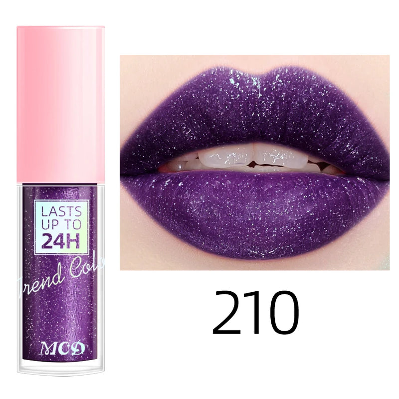 Gloss Labial Glitter 18 Cores - Longa Duração, à Prova d'Água, Hidratante e Multifuncional