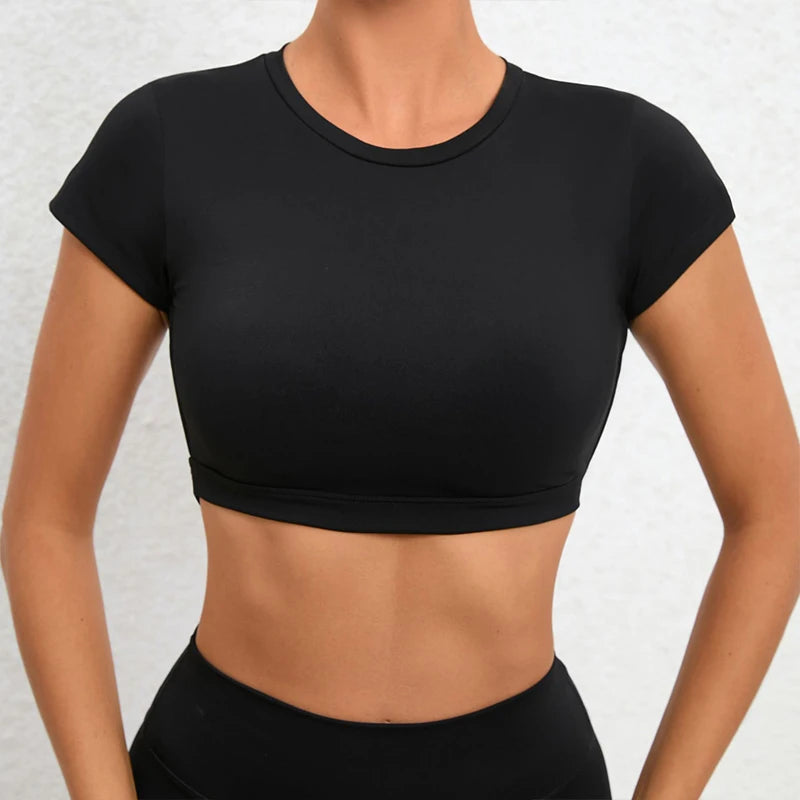 Camisa Esportiva Feminina Hearuisavy – Respirável, Estilo Aberto nas Costas, Ideal para Treino e Yoga
