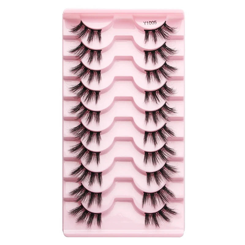 Cílios Postiços – Estilo Cat Eye, Natural, 5-10 Pares