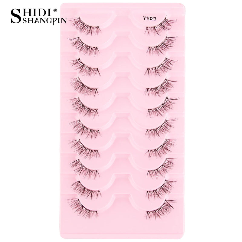 Cílios Postiços – Estilo Cat Eye, Natural, 5-10 Pares