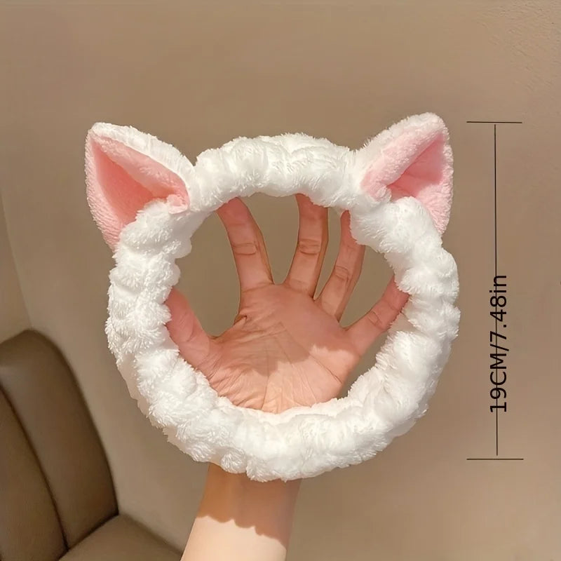 Faixa Elástica Orelhinhas de Gato – Macia para Skincare e Maquiagem