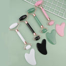 Kit 2 Peças - Rolo Massageador Gua Sha Dupla Face de Pedra Natural