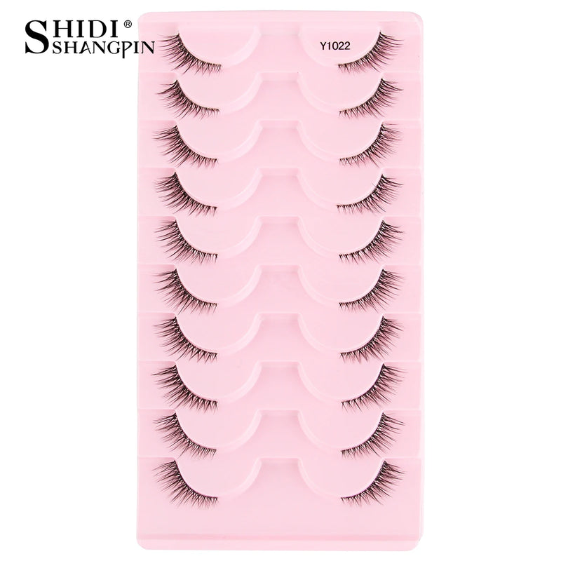 Cílios Postiços – Estilo Cat Eye, Natural, 5-10 Pares