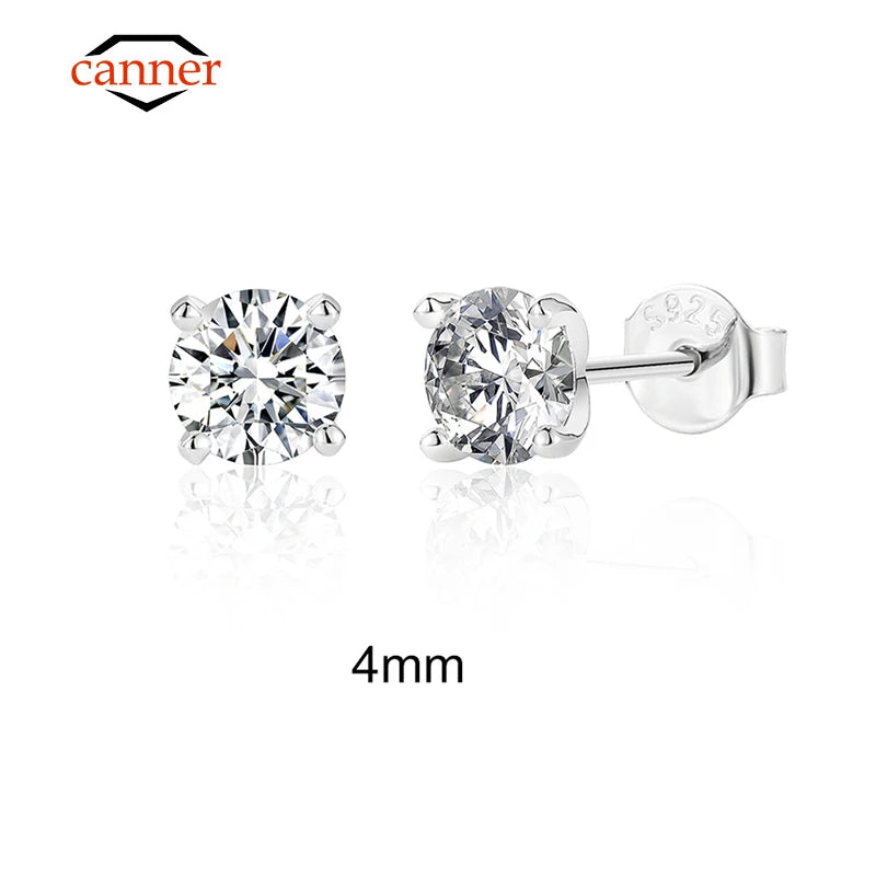 Brincos de Prata 925 com Moissanita D 0.5-1.2ct – Brilho Elegante para Mulheres