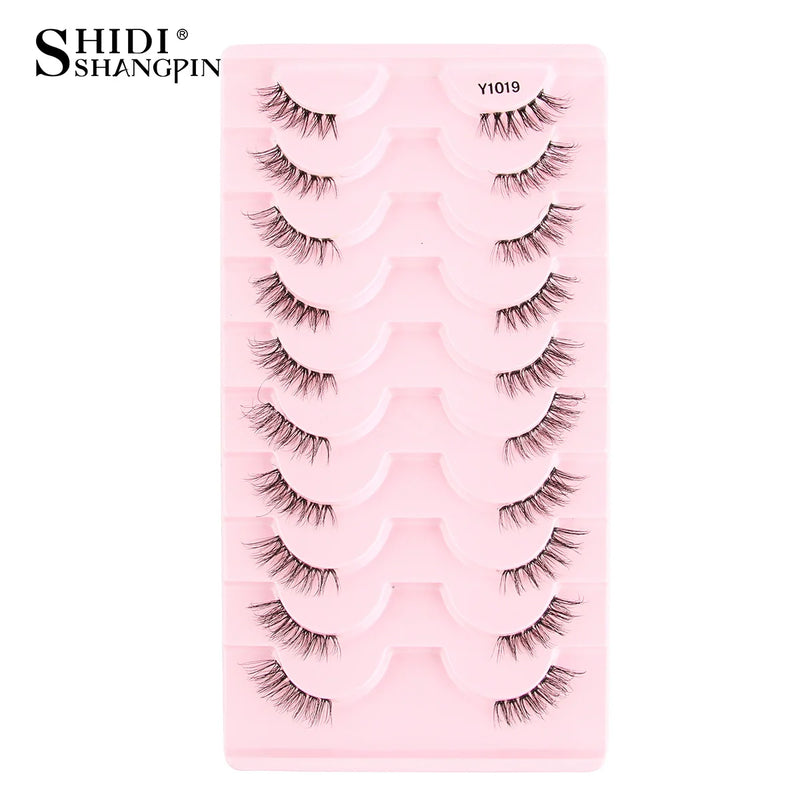 Cílios Postiços – Estilo Cat Eye, Natural, 5-10 Pares