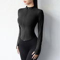 Jaqueta Esportiva Slim de Yoga Feminina com Zíper – Modeladora e Elegante
