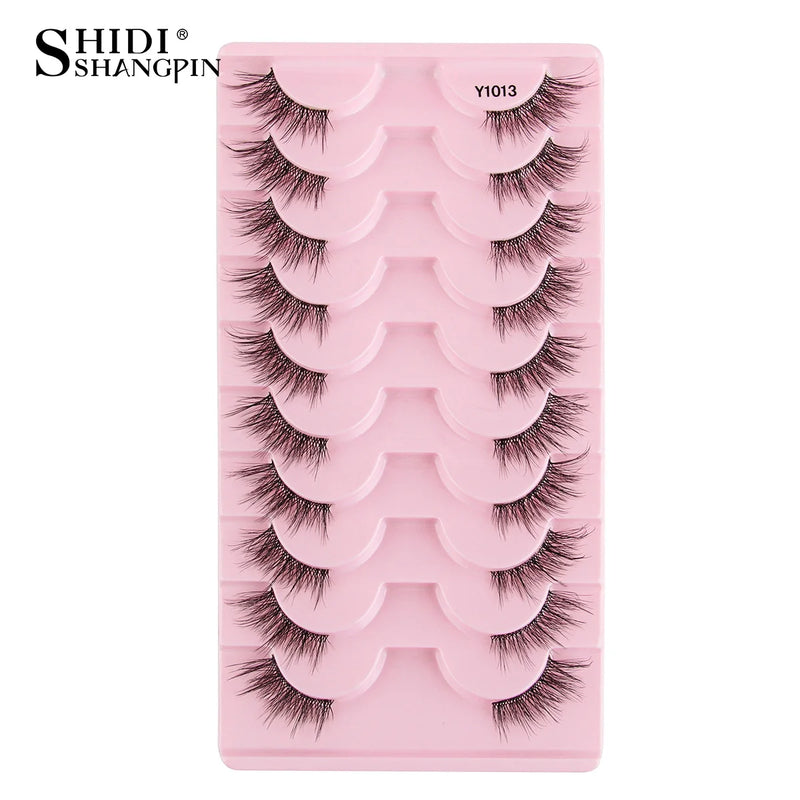 Cílios Postiços – Estilo Cat Eye, Natural, 5-10 Pares