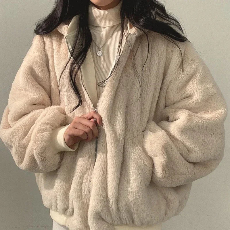 Casaco Feminino Outono/Inverno: Parka Forrada com Capuz, Estilo Coreano, Confortável e Elegante