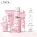 Kit de Cuidados com a Pele LAIKOU Sakura – Sérum, Creme Rejuvenescedor e Hidratante Iluminador (5 Peças)