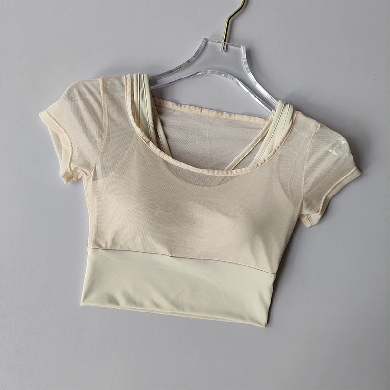 Conjunto Feminino de Treino Pilates e Yoga – Top Esportivo de Secagem Rápida, Respirável e Conforto Premium