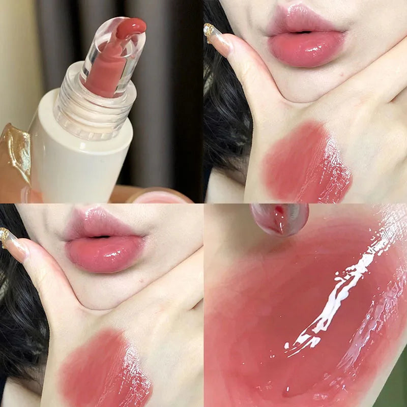 TATIBEAUTY Lip Jelly Essence: Batom Hidratante Gloss Labial Pink Suave para Maquiagem