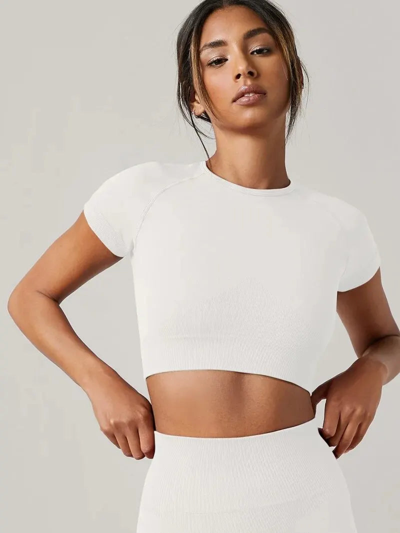 Blusa Feminina Esportiva Seamless – Conforto e Estilo para Yoga e Treino