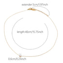 Colar Feminino Minimalista em Aço Inoxidável Banhado a Ouro com Zircônia Brilhante e Corrente Antioxidante