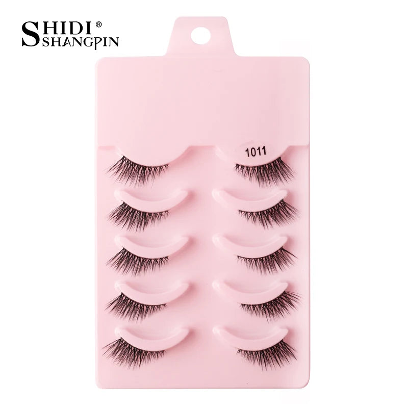 Cílios Postiços – Estilo Cat Eye, Natural, 5-10 Pares