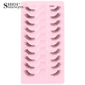 Cílios Postiços – Estilo Cat Eye, Natural, 5-10 Pares