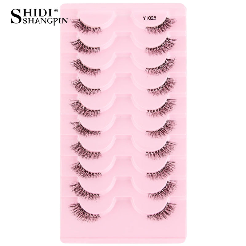Cílios Postiços – Estilo Cat Eye, Natural, 5-10 Pares