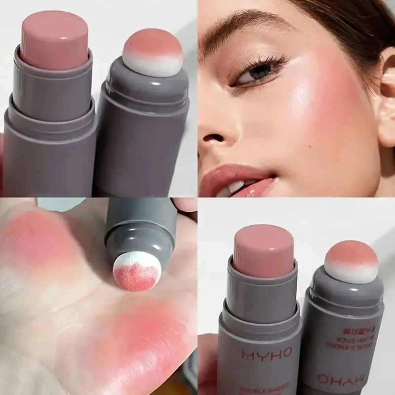 Blush Bastão Duo Cremoso: Cor Natural e Matte de Longa Duração