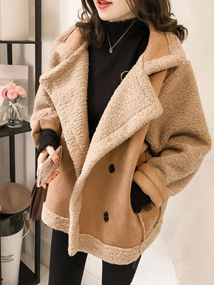 Sobretudo Feminino Elegante – Moda Coreana de Inverno com Estilo Street