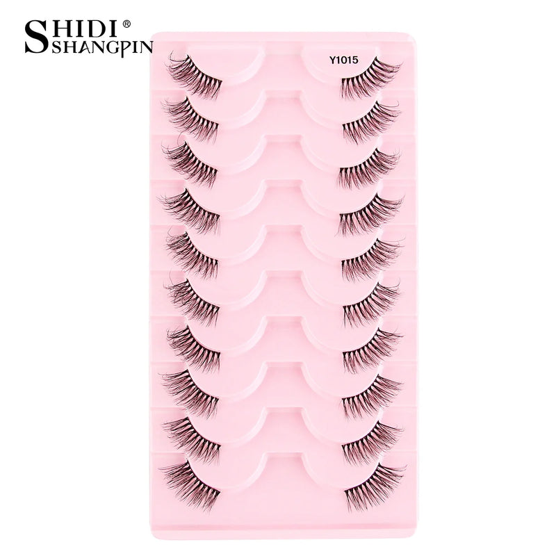 Cílios Postiços – Estilo Cat Eye, Natural, 5-10 Pares