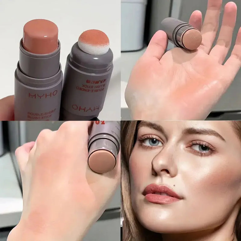 Blush Bastão Duo Cremoso: Cor Natural e Matte de Longa Duração