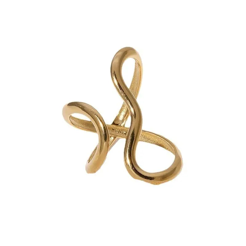 Anel Fashion Dourado 18K em Aço Inoxidável – Charme e Estilo à Prova d’Água