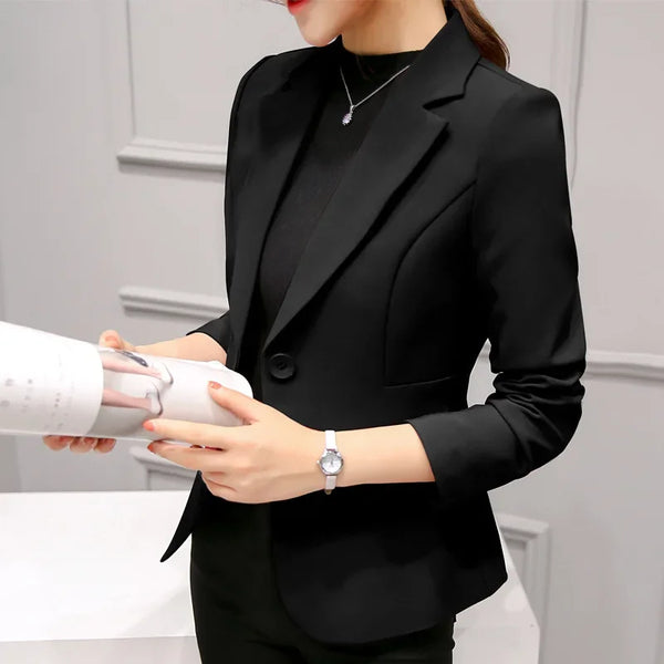 Blazer Feminino Elegante – Slim, Formal, com Bolsos e Gola Notch