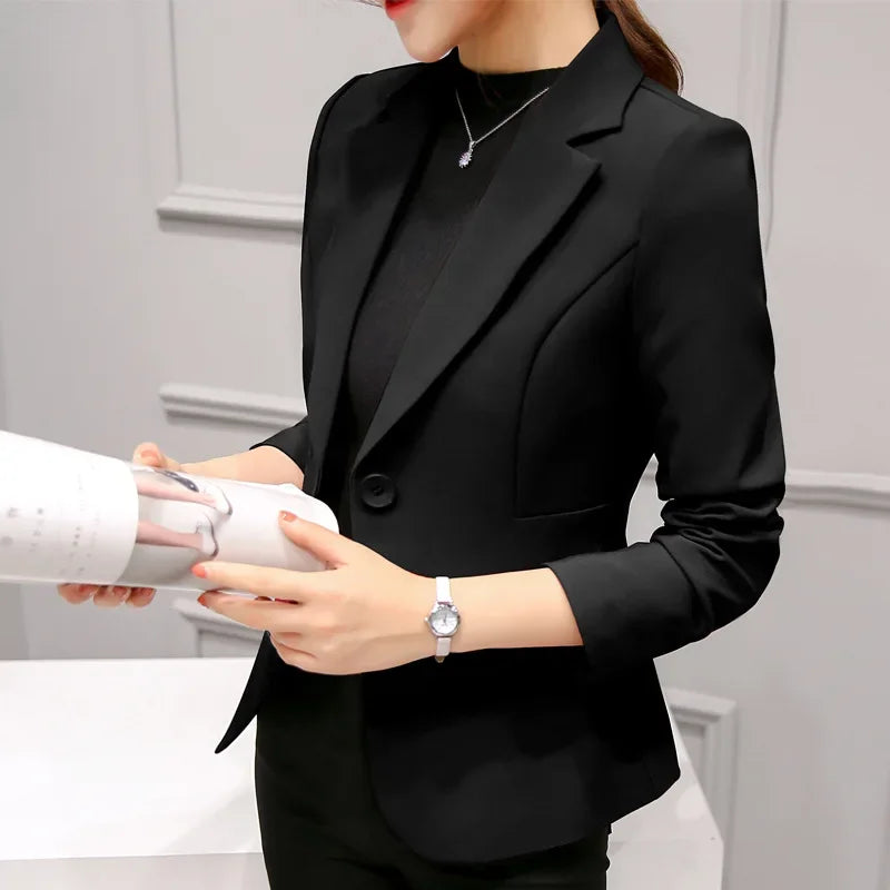 Blazer Feminino Elegante – Slim, Formal, com Bolsos e Gola Notch