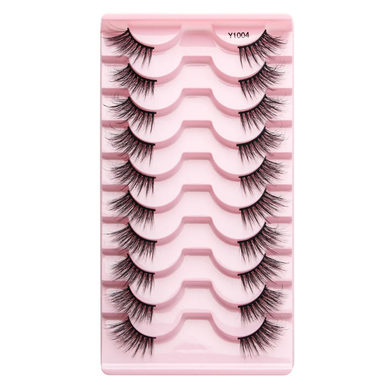 Cílios Postiços – Estilo Cat Eye, Natural, 5-10 Pares