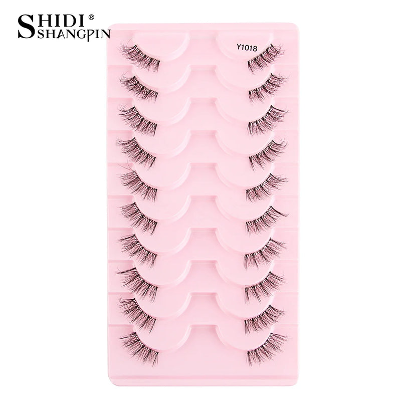 Cílios Postiços – Estilo Cat Eye, Natural, 5-10 Pares