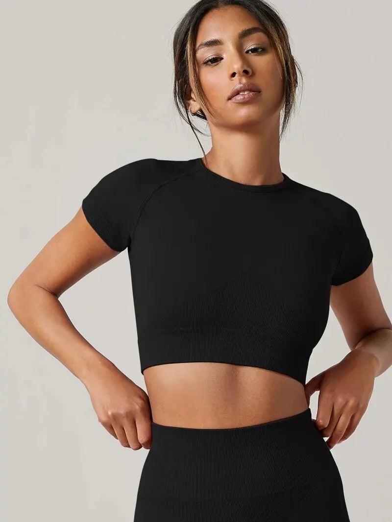 Blusa Feminina Esportiva Seamless – Conforto e Estilo para Yoga e Treino