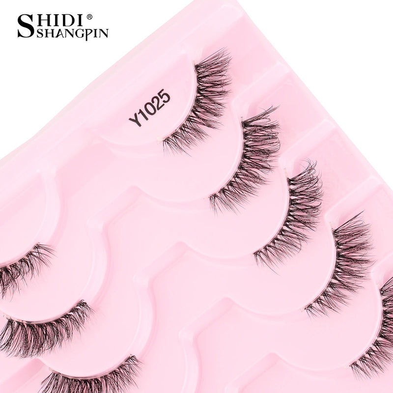 Cílios Postiços – Estilo Cat Eye, Natural, 5-10 Pares