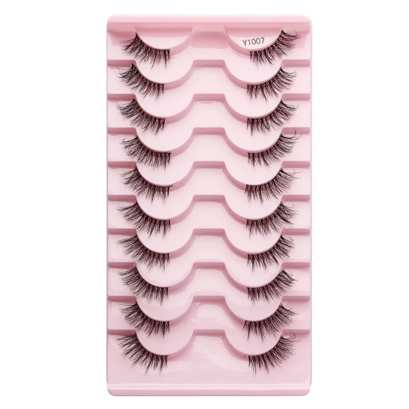 Cílios Postiços – Estilo Cat Eye, Natural, 5-10 Pares