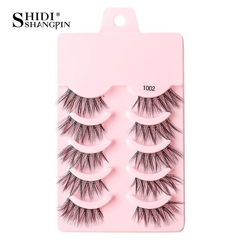 Cílios Postiços – Estilo Cat Eye, Natural, 5-10 Pares