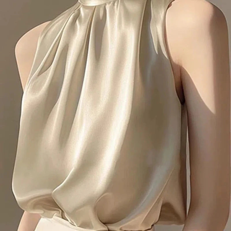 Blusa Elegante Ombro a Ombro Sem Mangas – Moda Verão Feminina