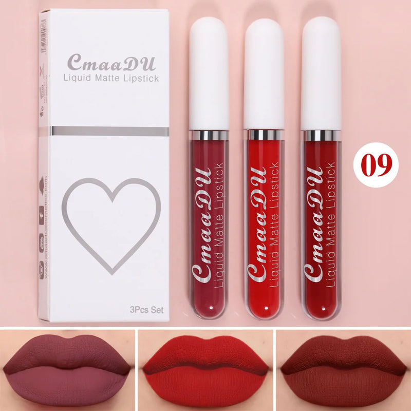 Batom Líquido Matte Aveludado e Duradouro à Prova d'Água Gloss