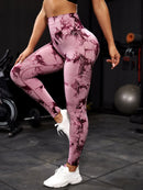 Legging Esportiva Tie-Dye Cintura Alta – Conforto e Estilo para Treinos
