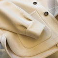 Casaco Feminino de Lã com Capuz e Manga Longa - Estilo Casual