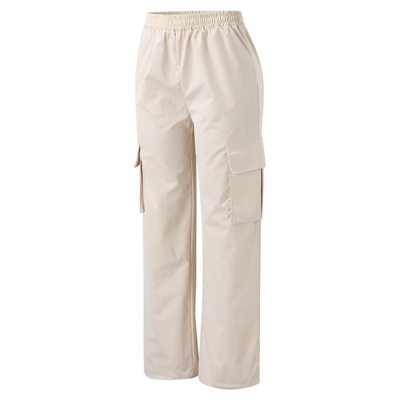 Calça Jogger Feminina Casual Elegante Cintura Alta Oversized Cargo