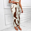 Saia Midi Plissada Estampada - Estilo Casual Chic com Cintura Alta e Design Geométrico