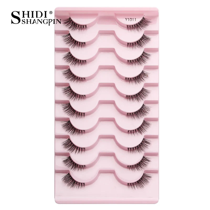 Cílios Postiços – Estilo Cat Eye, Natural, 5-10 Pares