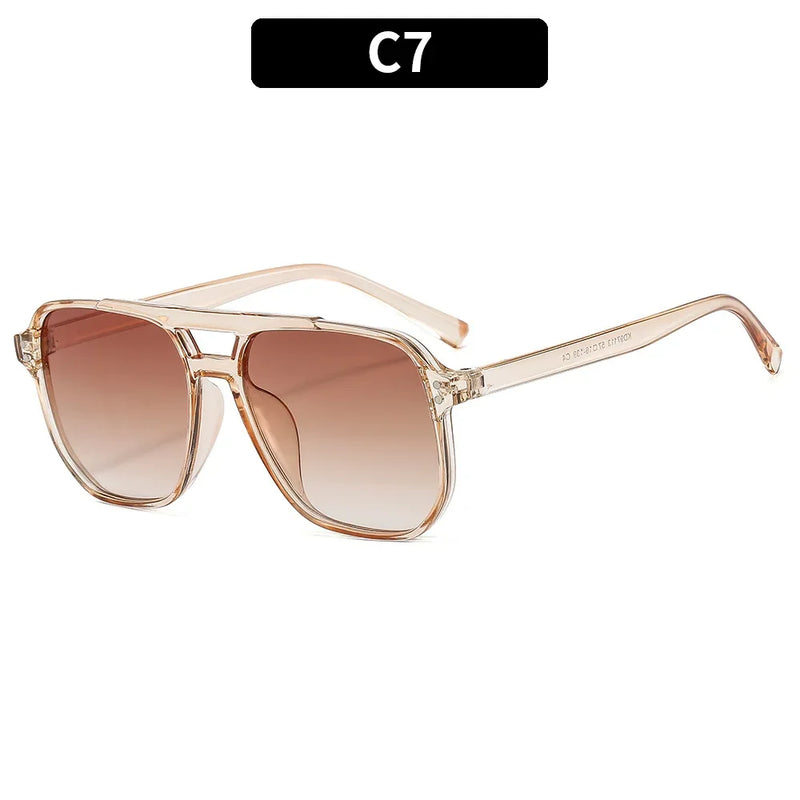 Óculos de Sol Retrô Feminino – Armação Grossa, Dupla Ponte, Proteção UV400, Estilo Chic e Moderno