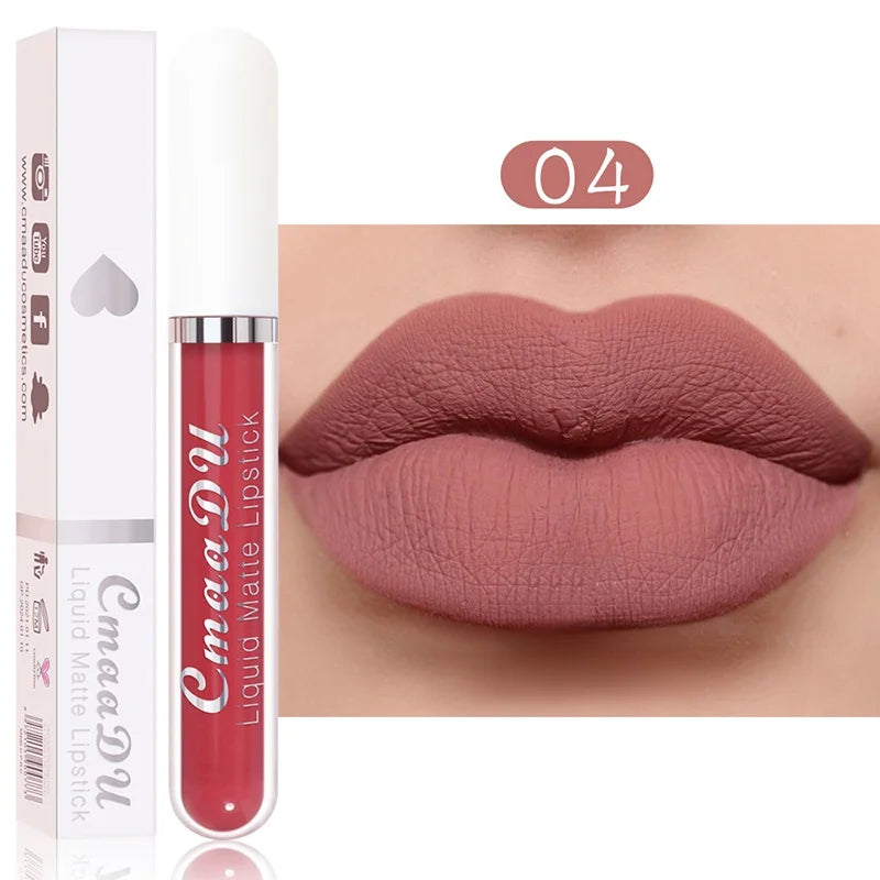 Batom Líquido Matte Aveludado e Duradouro à Prova d'Água Gloss