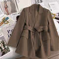 Blazer Feminino Elegante - Outono/Primavera, Manga Longa, com Cinto