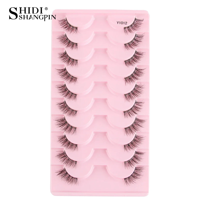 Cílios Postiços – Estilo Cat Eye, Natural, 5-10 Pares