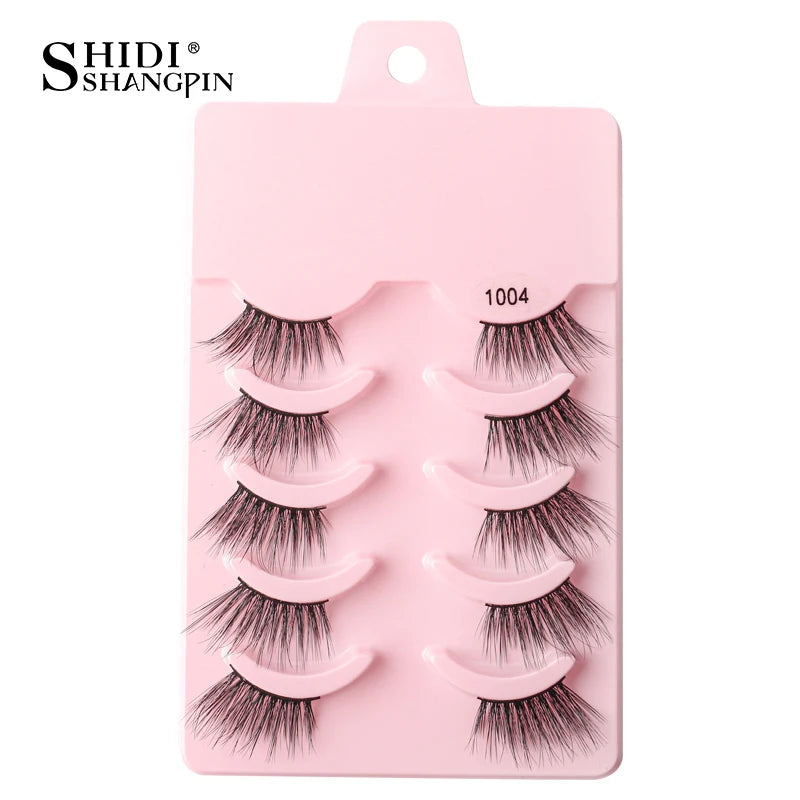 Cílios Postiços – Estilo Cat Eye, Natural, 5-10 Pares