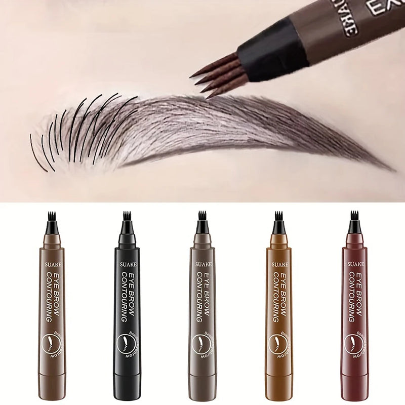 Caneta para Sobrancelha à Prova d'Água, Lápis Microblading, Maquiagem Natural para Sobrancelhas (5 Cores)