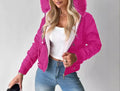 Jaqueta Feminina Streetwear Outono/Inverno com Capuz, Zíper e Manga Longa