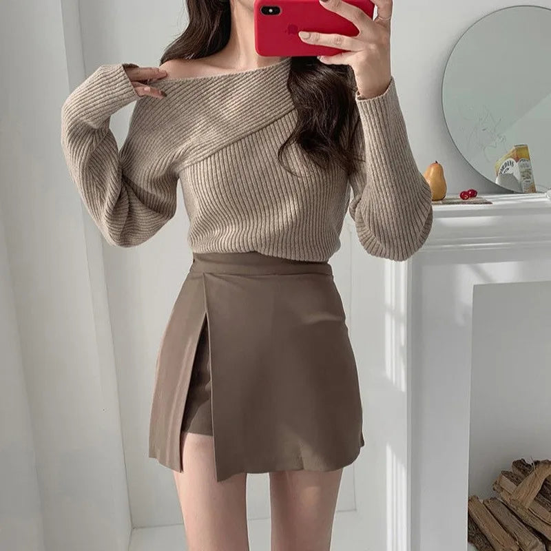 Mini Saia Feminina Cintura Alta Elegante
