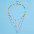 Colar Feminino Delicado Multicamadas com Pingente de Coração, Estrela e Gota – Presente Charmoso