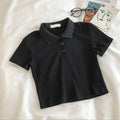 Blusa Feminina Cropped Polo de Malha – Juvenil, Casual e Elegante